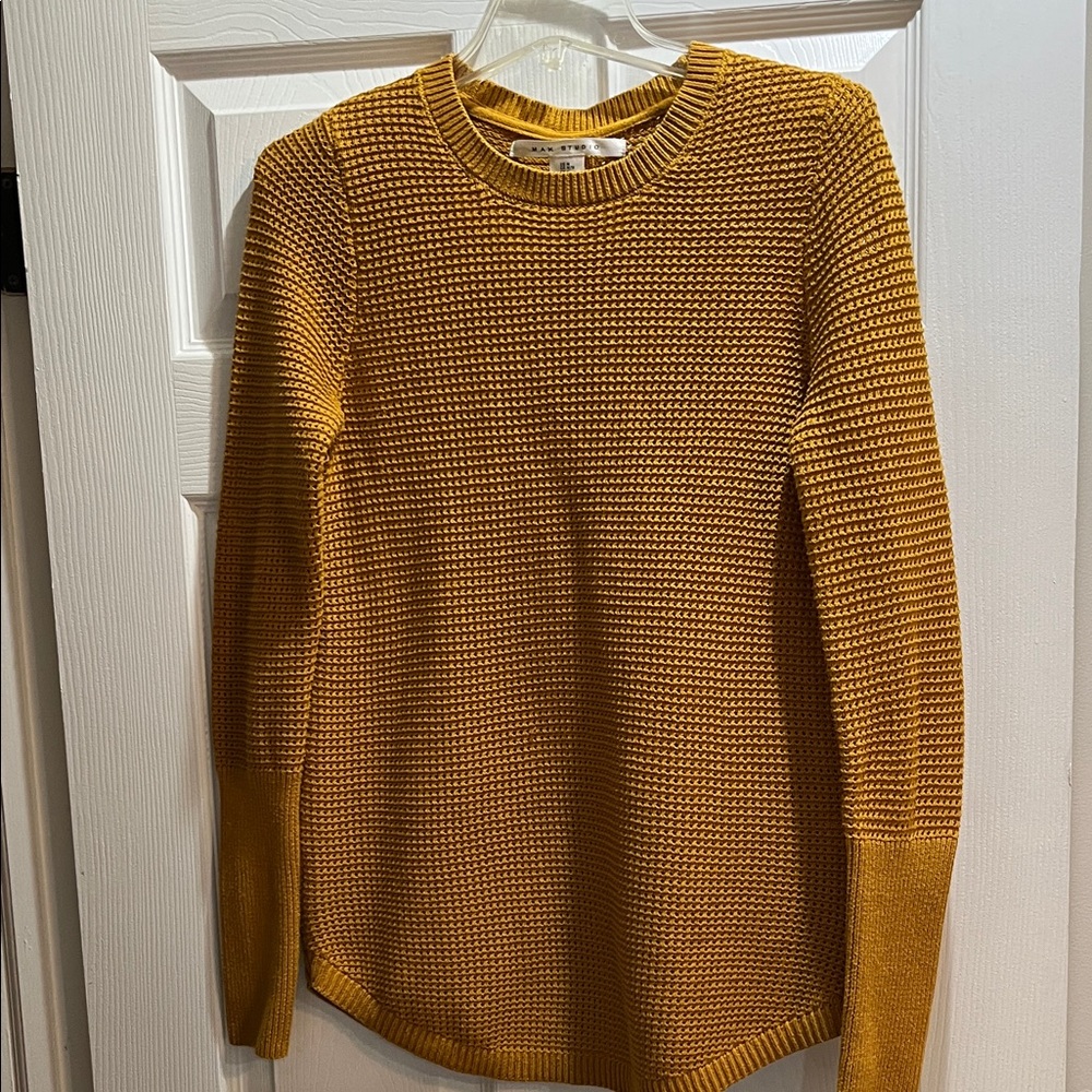 Max Studio Mustard Crew Neck Sweater